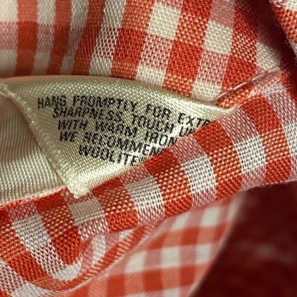 Vintage 70s Western Prairie Button Down Red White Checkerboard Gingham Plaid Top - Picture 5 of 7
